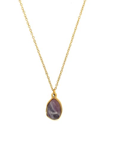 Natural Amethyst Geometric Necklace