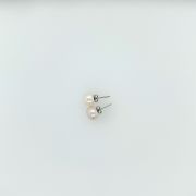 White Button Sterling Silver Stud Earrings