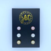 3 in 1 Button Button Stud Earrings