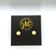 Gold Button Sterling Silver Stud Earrings