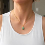 Natural Green Aventurine Geometric Necklace