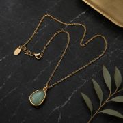 Natural Green Aventurine Geometric Necklace