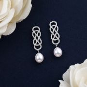 Caroline – Dangle Fresh Water Pearl and Sterling Silver Earrings