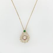 Olga – Gold Necklace with Teardrop Shaped Pendant