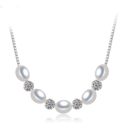 Tara – Fresh Water Pearls Necklace with Zirconia Studded Balls