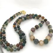 Zara – Indian Agate Necklace with Gold Balls