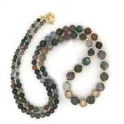 Zara – Indian Agate Necklace with Gold Balls