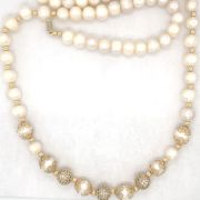 Marie – Fresh Water Pearls Necklace with Gold Balls