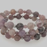 Farrah L – Multilayered Bracelet in Lepidolite Stones