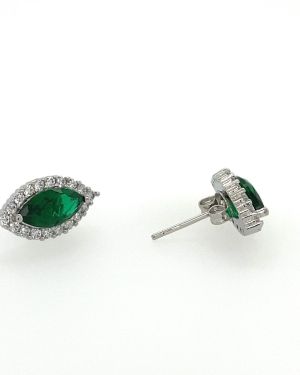 Ruth G – Stud Earrings with Green Stone