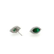 Ruth G – Stud Earrings with Green Stone