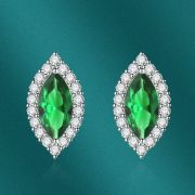 Ruth G – Stud Earrings with Green Stone