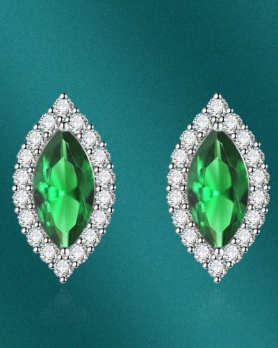 Ruth G – Stud Earrings with Green Stone