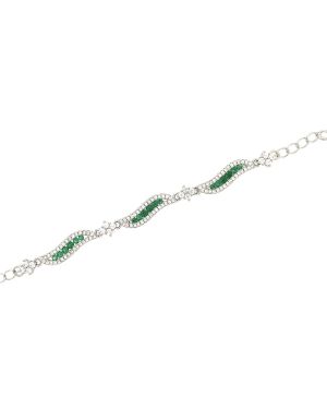 Elaine G – Silver Bracelet with Green Stones