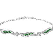 Elaine G – Silver Bracelet with Green Stones