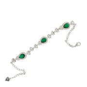 Oge G – Silver Bracelet with Green Stones