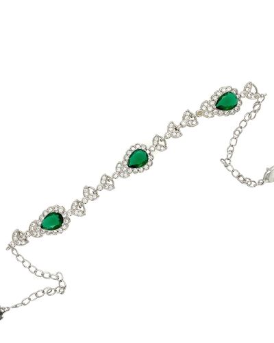 Oge G – Silver Bracelet with Green Stones