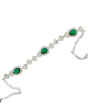 Oge G – Silver Bracelet with Green Stones