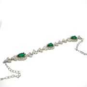 Oge G – Silver Bracelet with Green Stones