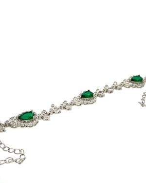 Oge G – Silver Bracelet with Green Stones