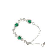 Oge G – Silver Bracelet with Green Stones