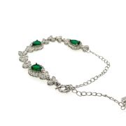 Oge G – Silver Bracelet with Green Stones