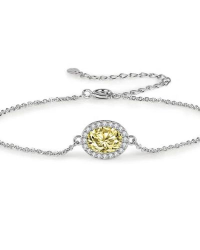 Mandy Y – Silver Bracelet with Yellow Stone