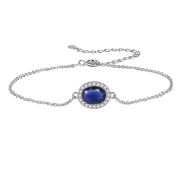 Mandy B – Silver Bracelet with Blue Stone