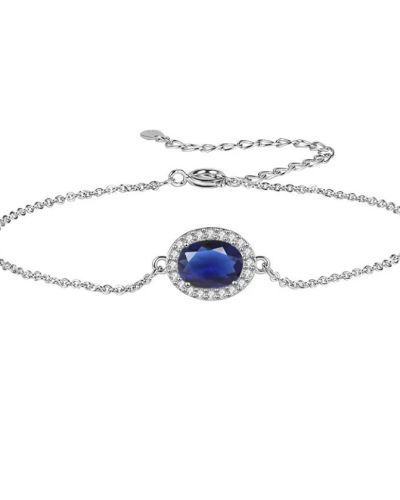 Mandy B – Silver Bracelet with Blue Stone