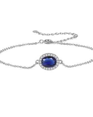 Mandy B – Silver Bracelet with Blue Stone