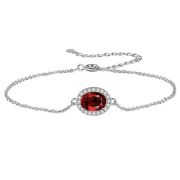 Mandy R – Silver Bracelet with Red Stone