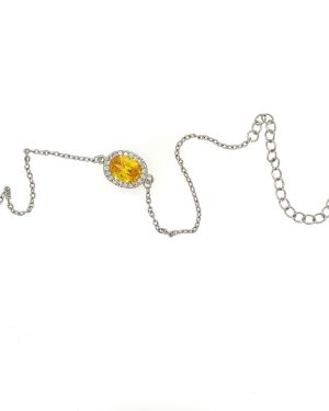 Mandy Y – Silver Bracelet with Yellow Stone