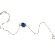 Mandy B – Silver Bracelet with Blue Stone