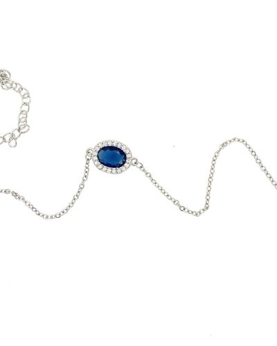 Mandy B – Silver Bracelet with Blue Stone