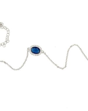 Mandy B – Silver Bracelet with Blue Stone