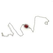 Mandy R – Silver Bracelet with Red Stone