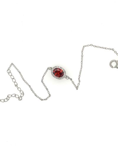 Mandy R – Silver Bracelet with Red Stone