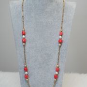 Lota – Elegant Freshwater Pearl and Coral Necklace