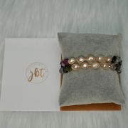 Camille – Gold Freshwater pearls with Tourmaline Semi-Precious Stone