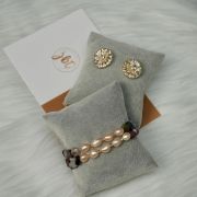 Camille – Gold Freshwater pearls with Tourmaline Semi-Precious Stone