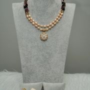 Camille – Gold Freshwater pearls with Tourmaline Semi-Precious Stone