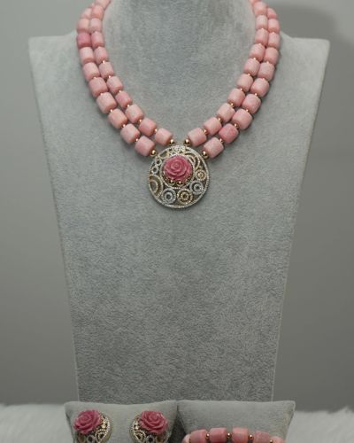 Shalewa  – Pink Coral Jewelry Set